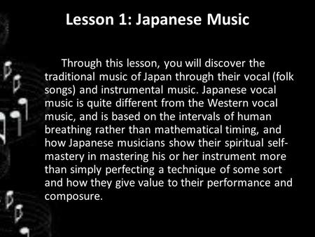 Lesson 1: Japanese Music