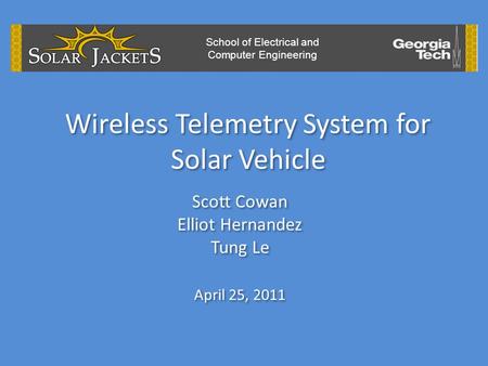 Wireless Telemetry System for Solar Vehicle