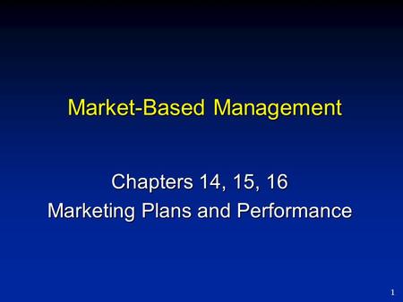 Market-Based Management