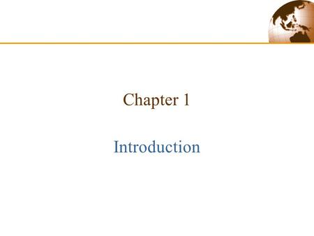 Chapter 1 Introduction.