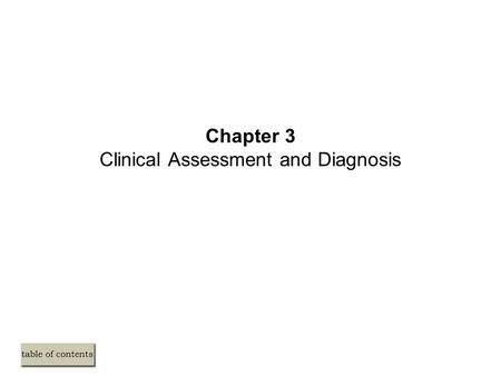 Chapter 3 Clinical Assessment and Diagnosis