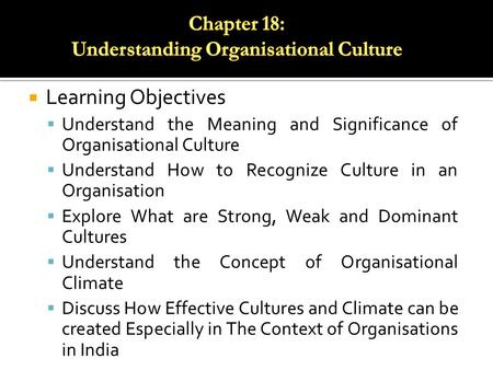 Understanding Organisational Culture