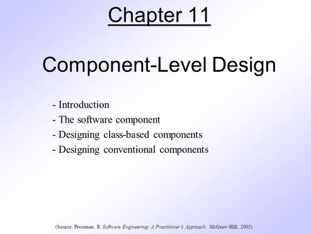 Chapter 11 Component-Level Design