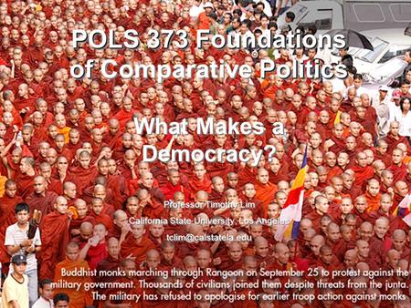 POLS 373 Foundations of Comparative Politics