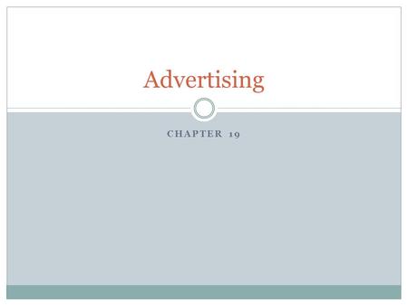 Advertising Chapter 19.