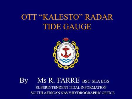 OTT “KALESTO” RADAR TIDE GAUGE