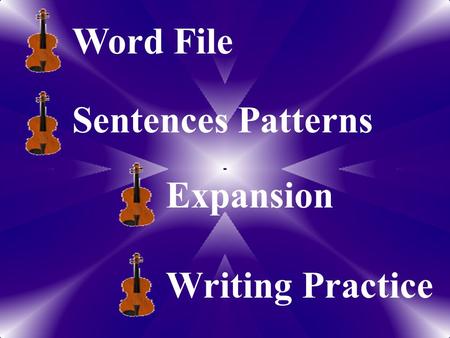 Word File Sentences Patterns Expansion Writing Practice.