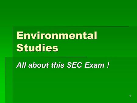 Environmental Studies