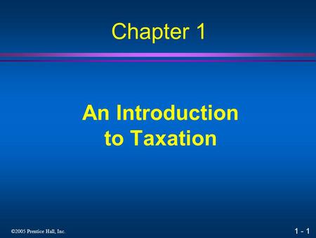 An Introduction to Taxation