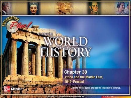 Splash Screen. Chapter Menu Chapter Introduction Section 1:Section 1:Independence in Africa Section 2:Section 2:Conflict in the Middle East Visual Summary.