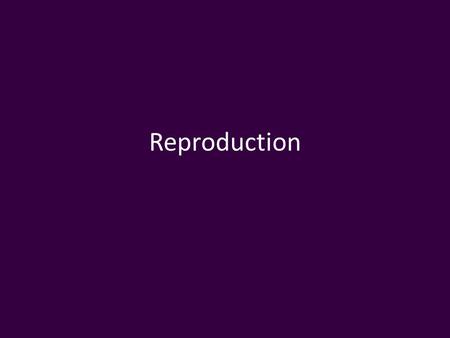 Reproduction.