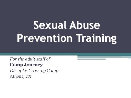 Sexual Abuse Prevention Training