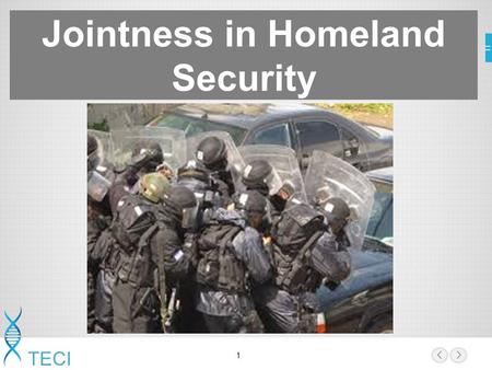 1 TECI Jointness in Homeland Security. 2 TECI Jointness between Government Agencies is hard. However, during the second Intifada, National Security.