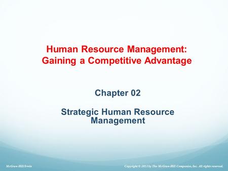 Human Resource Management: Gaining a Competitive Advantage