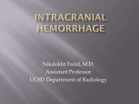 Intracranial Hemorrhage