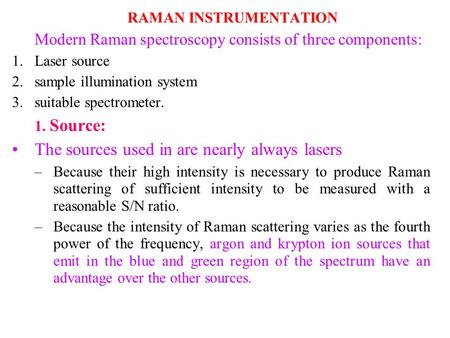 RAMAN INSTRUMENTATION