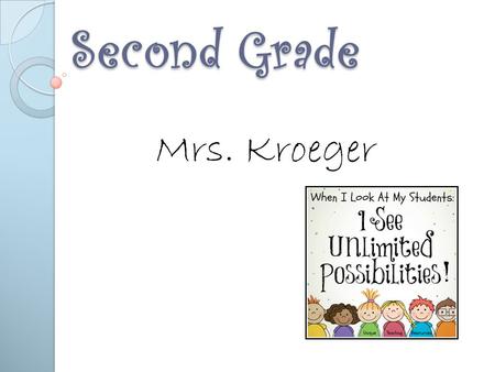 Second Grade Second Grade Mrs. Kroeger A little bit about me… Mrs. Deborah Kroeger This is my 14 th year teaching at Cook Elementary! My husband, Kirk,