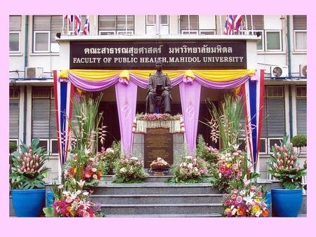 Faculty of Public Health Mahidol University Bangkok, Thailand.