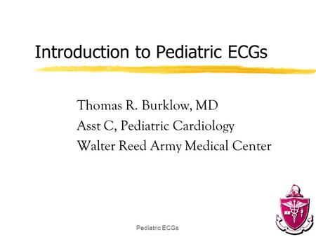 Introduction to Pediatric ECGs