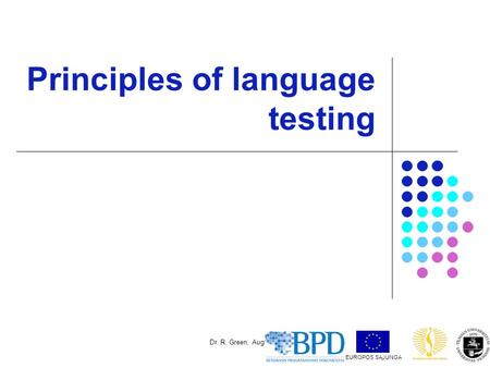 Principles of language testing