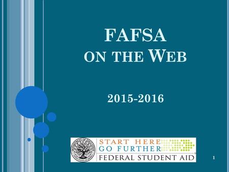 FAFSA ON THE W EB 2015-2016 1. FAFSA.GOV HOMEPAGE 2.