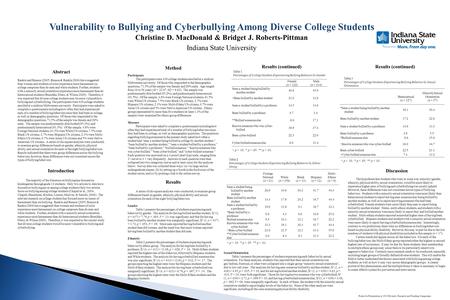 Abstract Rankin and Reason (2005; Reason & Rankin 2006) have suggested than women and students of color experience more harassment on college campuses.