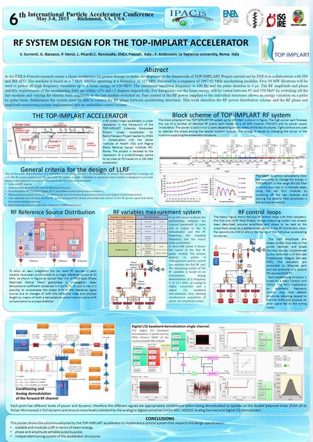 RF SYSTEM DESIGN FOR THE TOP-IMPLART ACCELERATOR V. Surrenti, G. Bazzano, P. Nenzi, L. Picardi,C. Ronsivalle, ENEA,Frascati, Italy ; F. Ambrosini, La Sapienza.