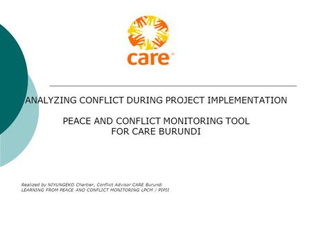 ANALYZING CONFLICT DURING PROJECT IMPLEMENTATION