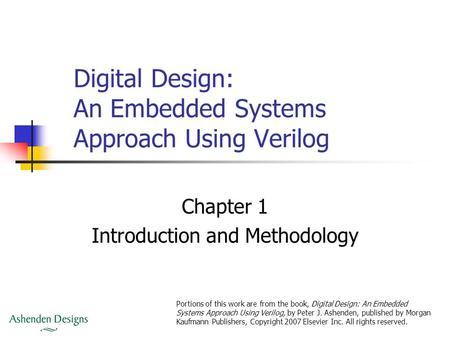 Digital Design: An Embedded Systems Approach Using Verilog