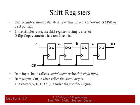 KU College of Engineering Elec 204: Digital Systems Design