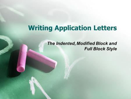 Writing Application Letters