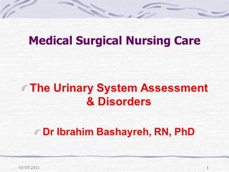 Medical Surgical Nursing Care