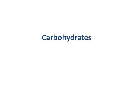 Carbohydrates.