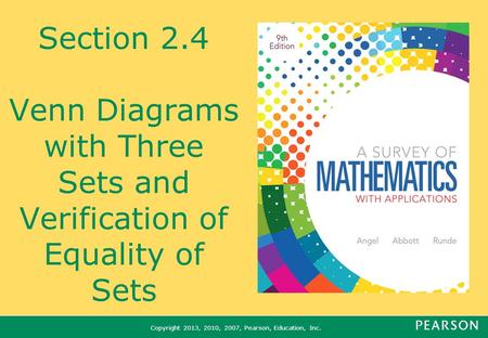 What You Will Learn Venn Diagram with Three Sets