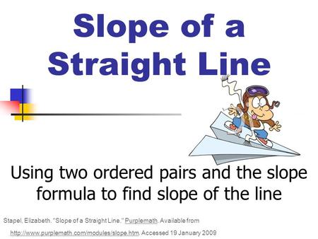 Slope of a Straight Line