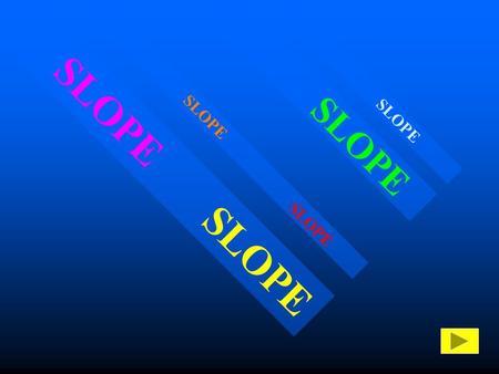 SLOPE OBJECTIVES  TO UNDERSTAND WHAT POSITIVE AND NEGATIVE SLOPE LOOK LIKE  TO UNDERSTAND WHAT ZERO AND UNDEFINED SLOPE LOOK LIKE  TO UNDERSTAND WHAT.