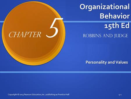 Organizational Behavior 15th Ed