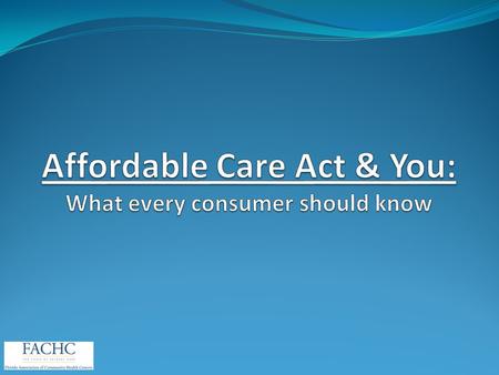 What is the ACA (“Obamacare”) ? The Patient Protection and Affordable Care Act (ACA) ACA will reform our complex health care system If you are not insured,