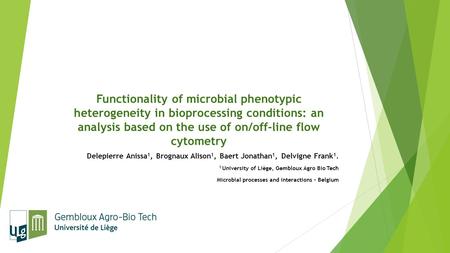 Functionality of microbial phenotypic heterogeneity in bioprocessing conditions: an analysis based on the use of on/off-line flow cytometry Delepierre.