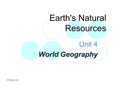 Earth's Natural Resources