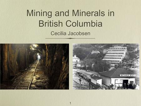 1 Mining and Minerals in British Columbia Cecilia Jacobsen.