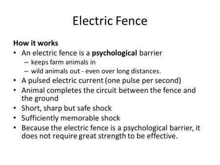 Electric Fence How it works