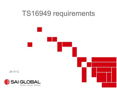 TS16949 requirements 28-10-12. 2 Subjects –Audit planning –Recertification audit requirements –Auditing Remote supporting functions.