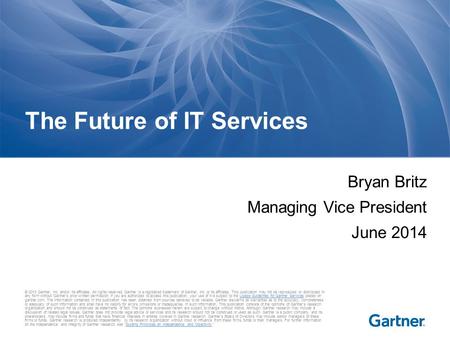 Torrential Changes and a Confidence Crisis will Reshape Service Provider Landscape 70% My business and its IT organization are being engulfed by a torrent.