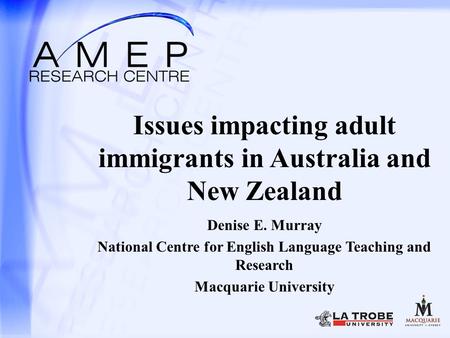 Issues impacting adult immigrants in Australia and New Zealand