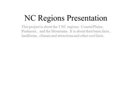 NC Regions Presentation