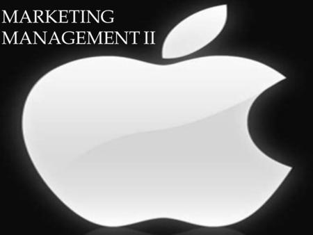 MARKETING MANAGEMENT II