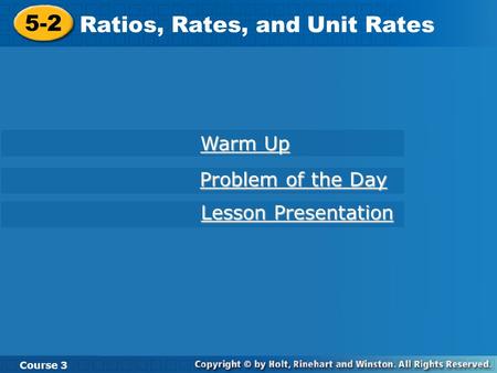 Ratios, Rates, and Unit Rates