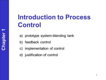 Introduction to Process Control