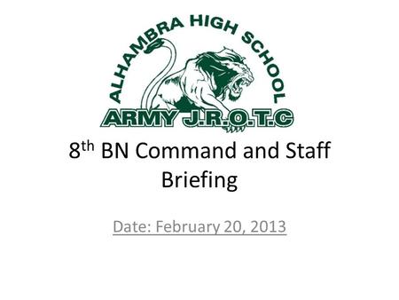 8th BN Command and Staff Briefing